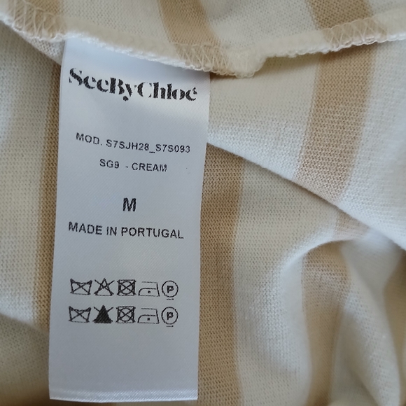 See by‎ Chloe Striped Fringe Crochet Tassel Tee - Picture 7 of 10